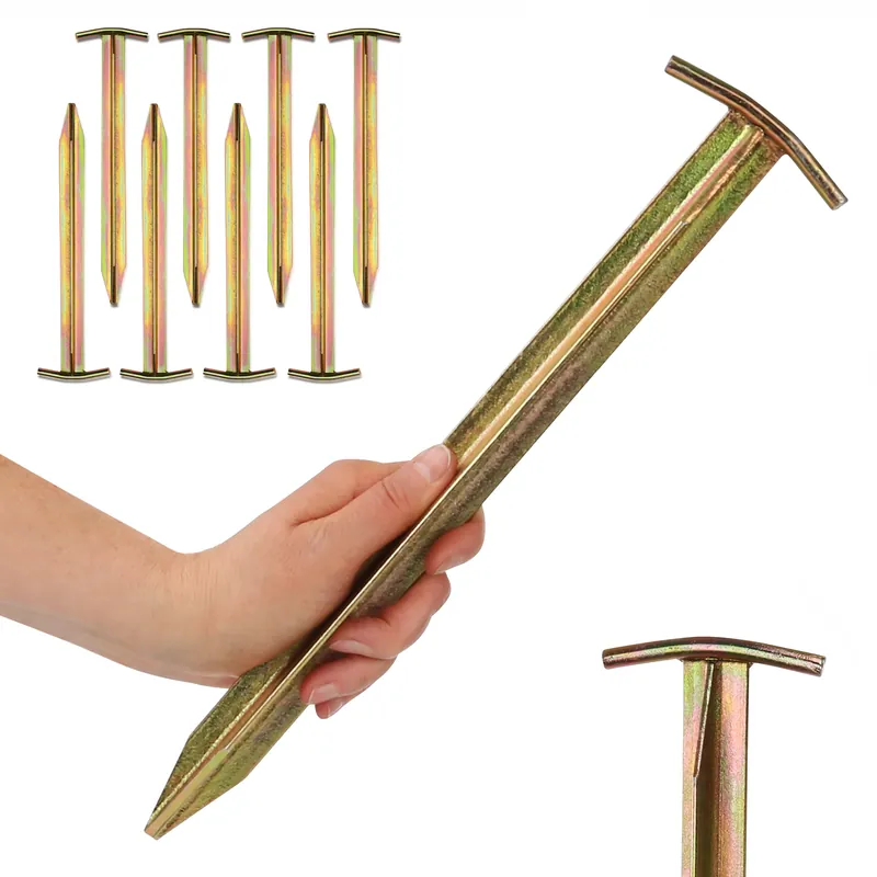 2nd Chance - your GEAR 8 x Zelthering TT 300 - T-Profil Hering Set aus Stahl robuster Erdnagel 300 x 80/25 x 20mm (71377) Markenprodukt