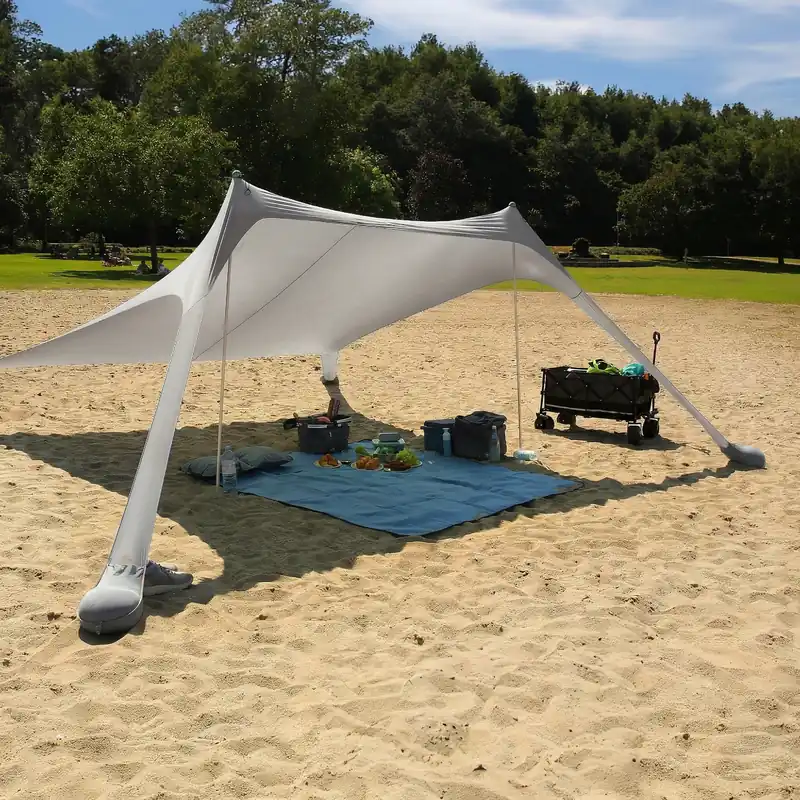 Zertifiziert 2nd Chance - your GEAR Cameo Beach Shelter 3 x 3 m XXL Strandmuschel Sonnensegel UV 50+ Sonnenschutz Strandzelt (71540)
