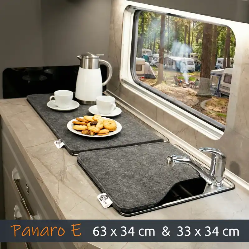 Neue Ware 2nd Chance - your GEAR Panaro E Set - Herd- und Spülenabdeckung 63x34 / 33x34 cm - 4,8 mm Filz - Wohnwagen, VAN (71552)