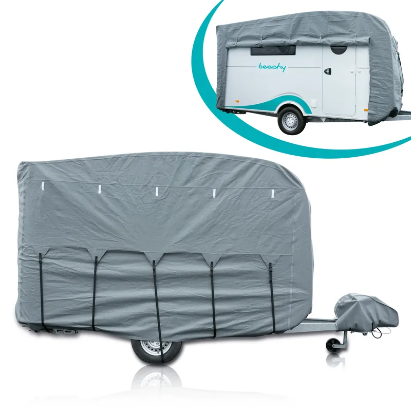Finale Aktion 2nd Chance - your GEAR Naro L/XL Wohnwagenabdeckung für Hobby beachy 420 und 450, 4-lagige Wohnwagen Schutzhülle (71523)