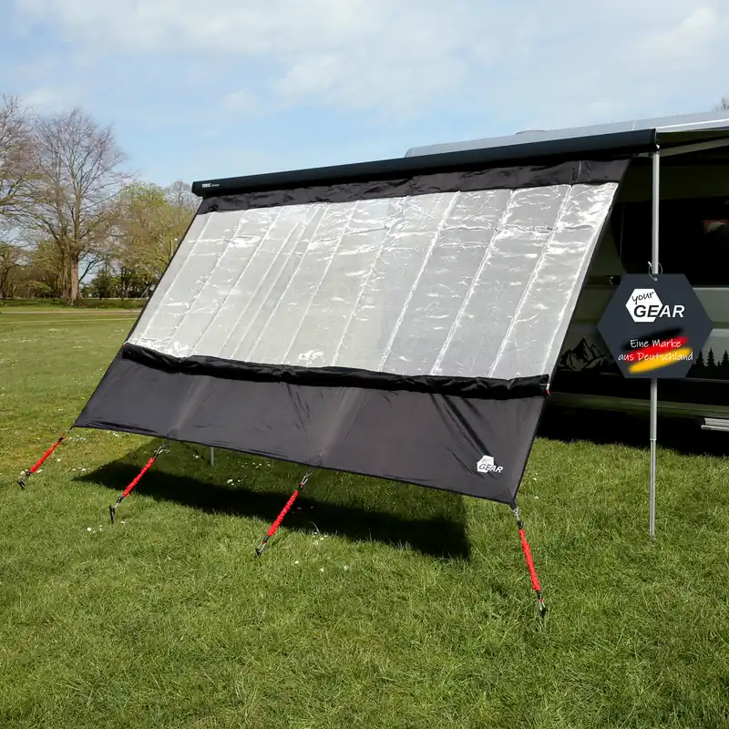 Top-Angebot 2nd Chance - your GEAR Phoenix Sun & Rain 3,7 x 2 m - Markisenvorderwand mit Cover und Silver-Black-Mesh (71567)