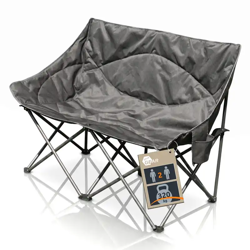 Super-Preis your GEAR Campingsofa Modena - XXL Campingstuhl für 2 Personen, max 320 kg, extra lang, gepolstert