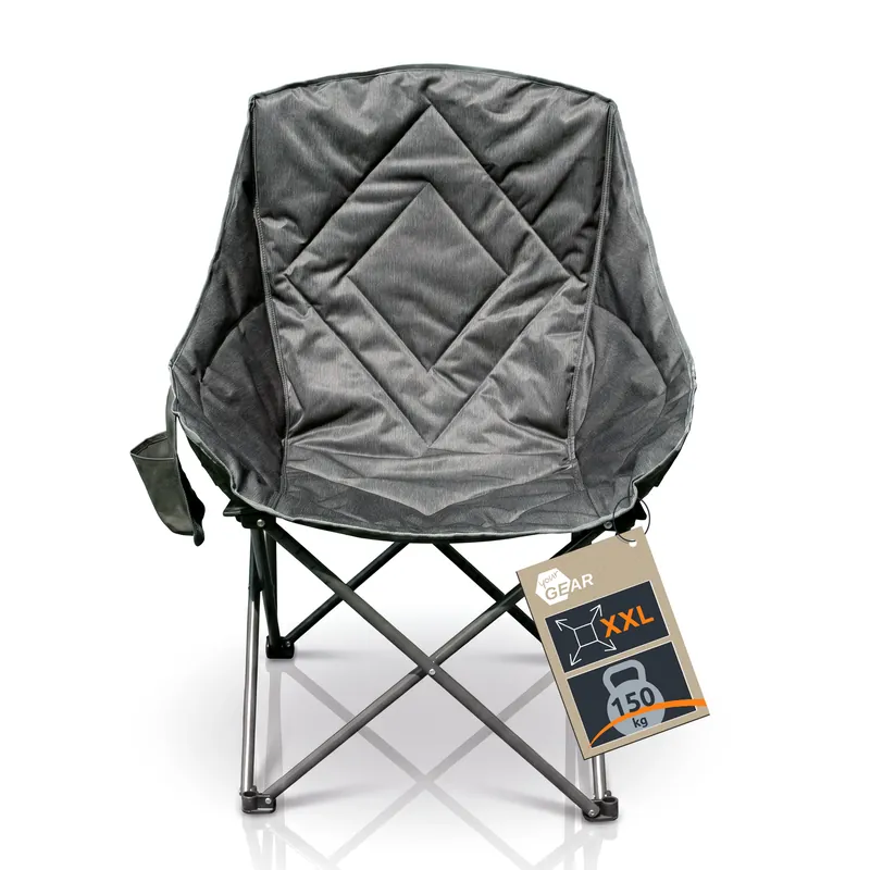 Echt your GEAR Campingstuhl Imola - gepolsterter XXL Bucket Chair, extra breit mit hoher Rückenlehne