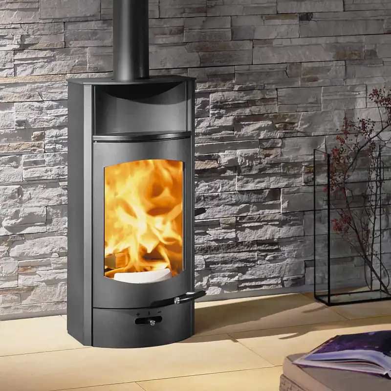 Neue Ware Austroflamm Flok 2.0 Kaminofen Stahl Schwarz, RR oben