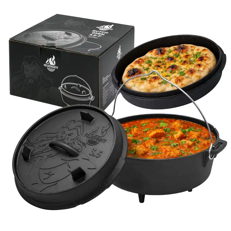 FEUERGOTT Dutch Oven 3,5 l mit Füßen Wochenendangebot