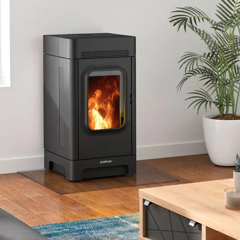 Justus Canis Pelletofen Stahl Schwarz Neue Ware