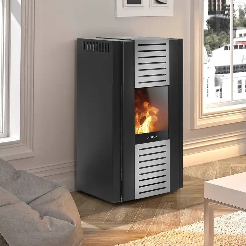 Justus Sirkos Aqua 2.0 Wasserführender Pelletofen Stahl Schwarz Must-Have