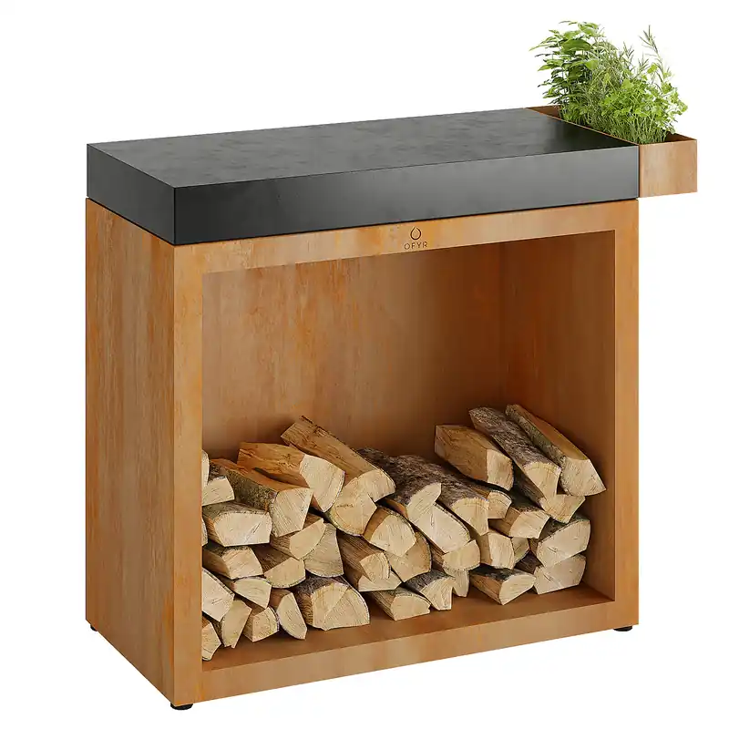 Rabatt OFYR Butcher Block Storage 90 Corten Keramik Dunkelgrau