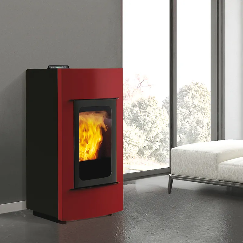 Heißes Angebot ITC Nelly Più Wasserführender Pelletofen Stahl Bordeaux