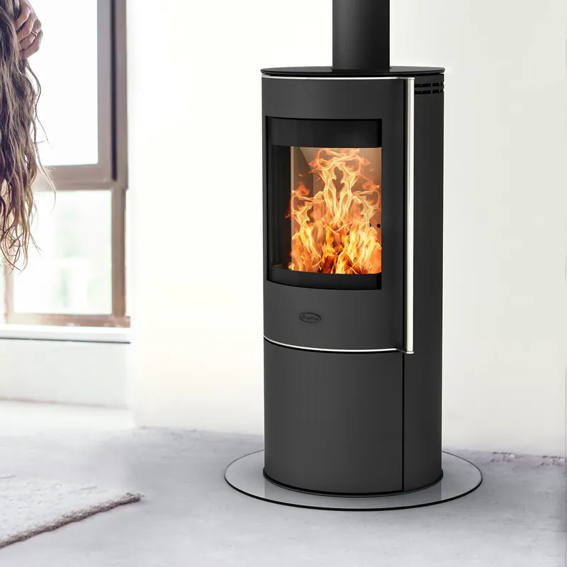 Fireplace Elite Toronto Kaminofen Stahl Schwarz mit Abdeckplatte Glas Solange Der Vorrat Reicht