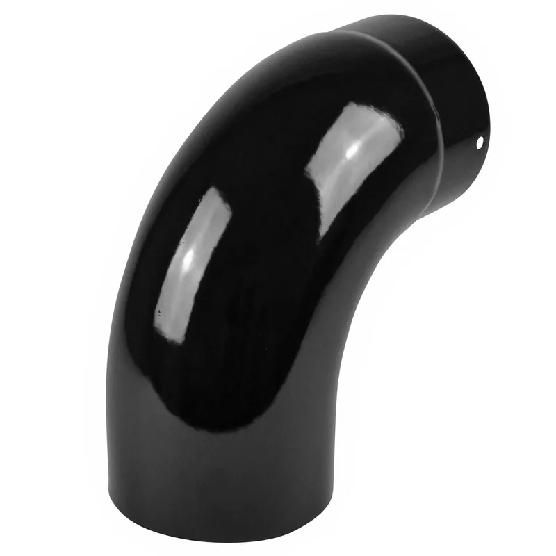 Top-Seller Raik Rauchrohrbogen / Ofenrohrbogen Emaille 130mm - 90° Bogen glatt Schwarz