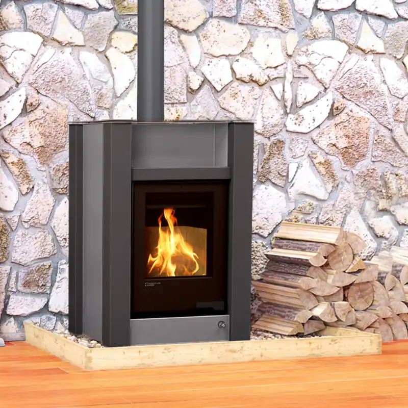 Aquaflam Vario Lend Basic Wasserführender Kaminofen Grey 11/5 kW Sichere Zahlung
