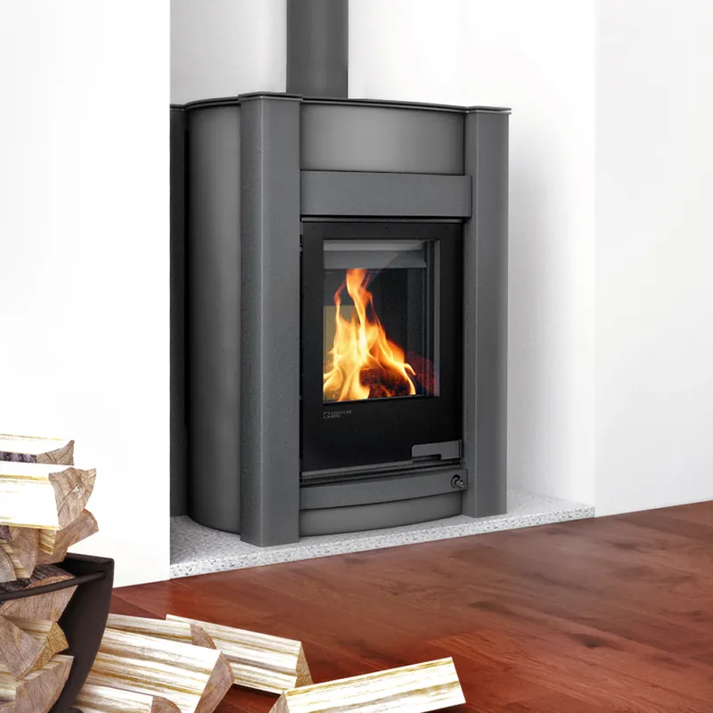 Neue Ware Aquaflam Vario Kalmar Manual Wasserführender Kaminofen Grey 11/5 kW