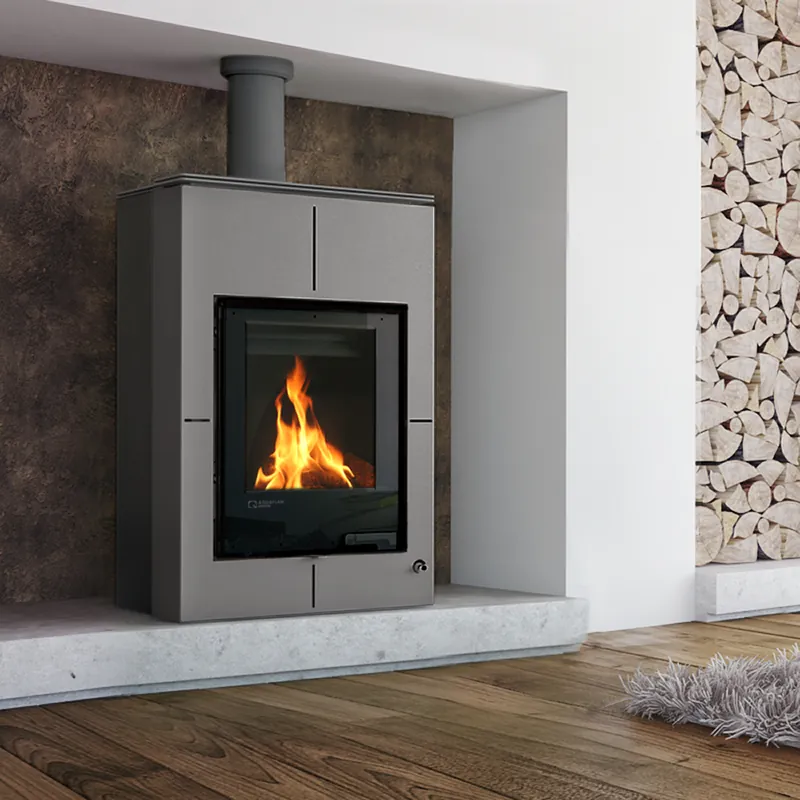 Expressversand Aquaflam Vario Saporo Manual Wasserführender Kaminofen Grey 11/7 kW