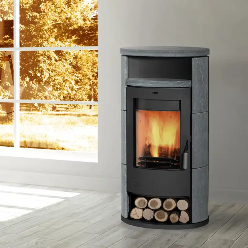 Top-Seller Fireplace Alicante Kaminofen Stahl Schwarz Speckstein