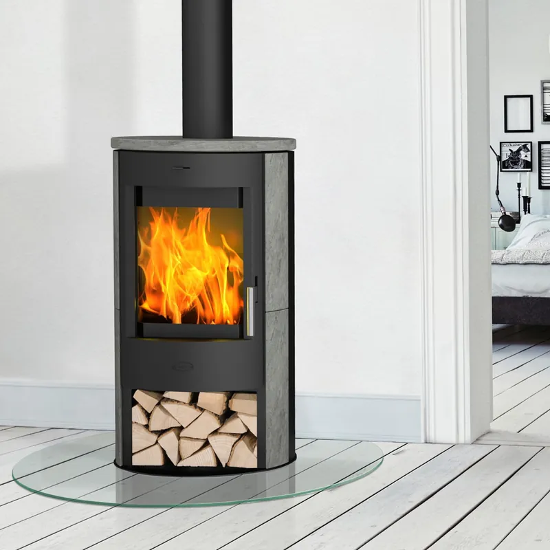 Schneller Versand Fireplace Zaria Kaminofen Stahl Schwarz Speckstein