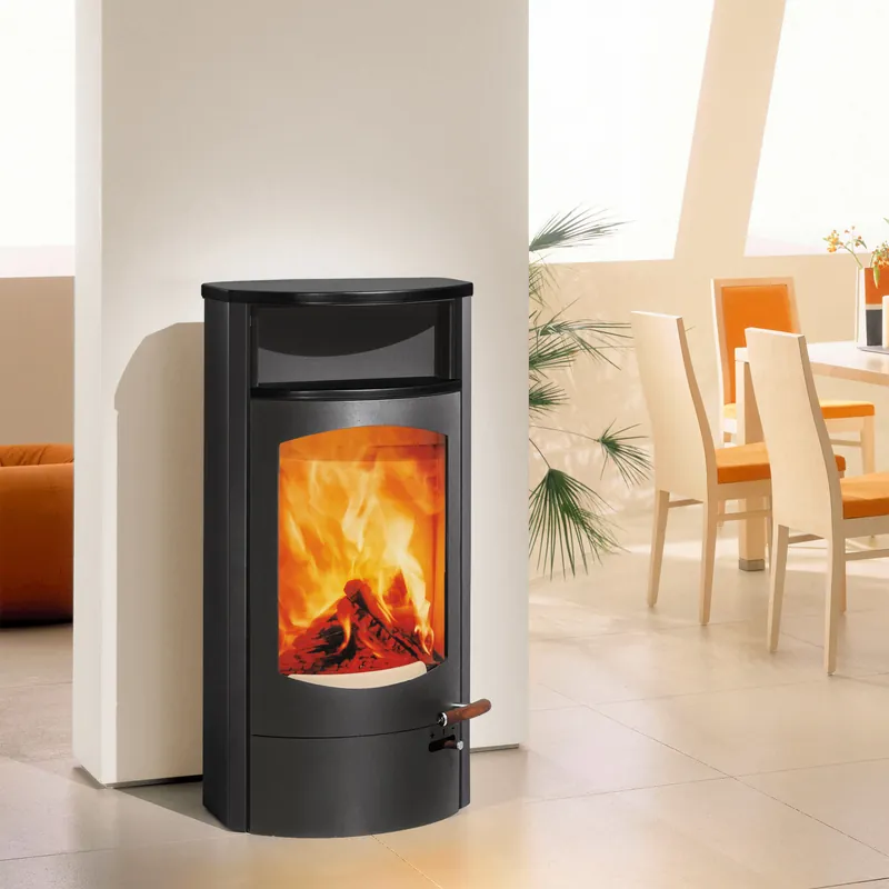 Sonderangebot Austroflamm Koko 2.0 Kaminofen Stahl Gussgrau, Warmhaltefach Keramik Schwarz matt, Topplatte Keramik Schwarz matt, RRA hinten