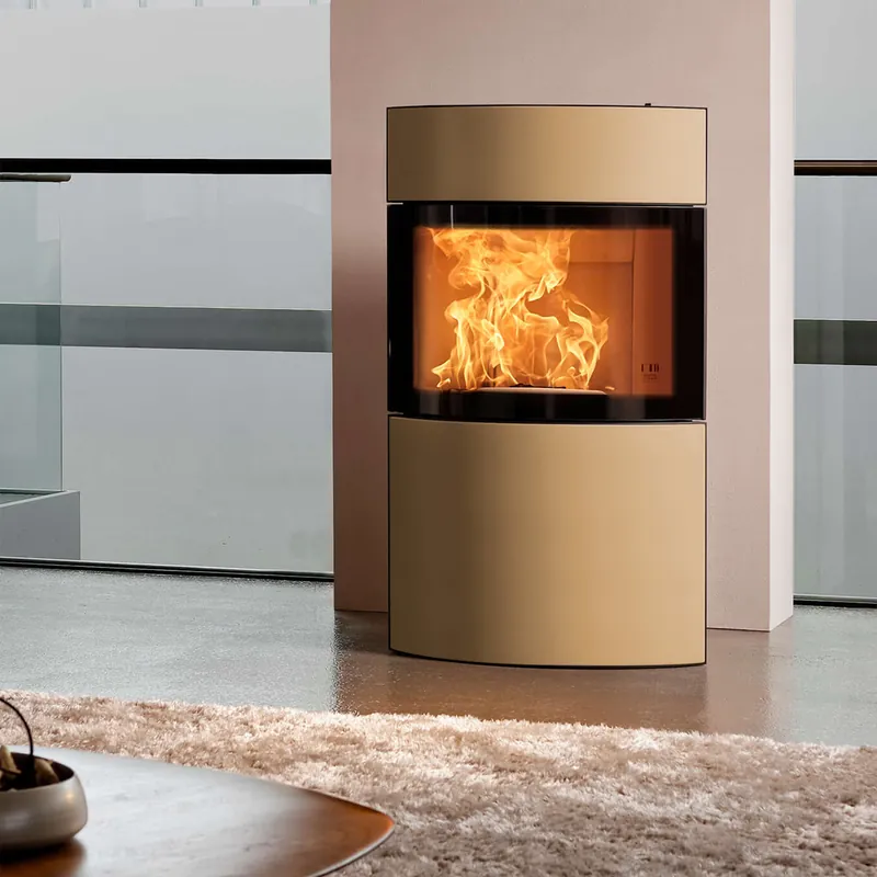 Austroflamm Fynn Xtra 2.0 Kaminofen Stahl Schwarz / Keramik Hanf Knallerangebot