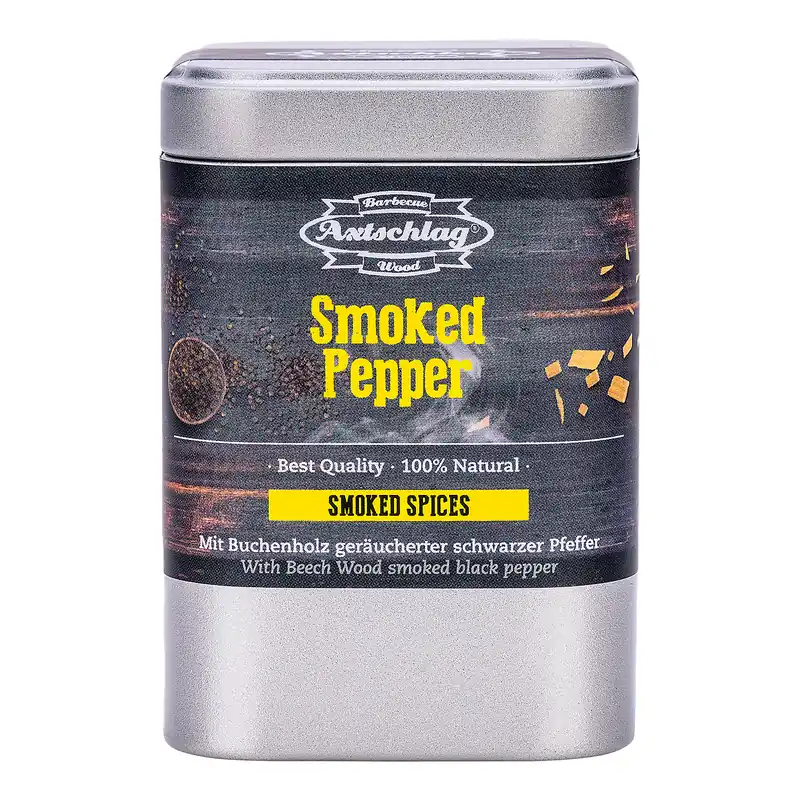 Zertifiziert Axtschlag Smoked Spices Geräucherter Schwarzer Pfeffer 80 g Dose