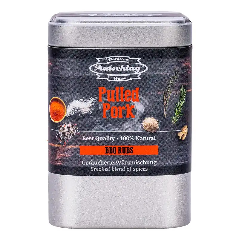 Neu Im Sortiment Axtschlag Smoked BBQ Rub Pulled Pork 140 g Dose