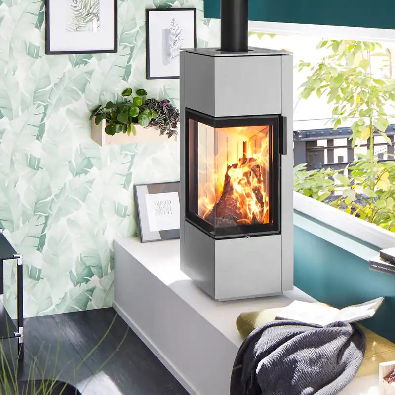 Spartherm Piko S steel Kaminofen Lichtgrau Markenprodukt