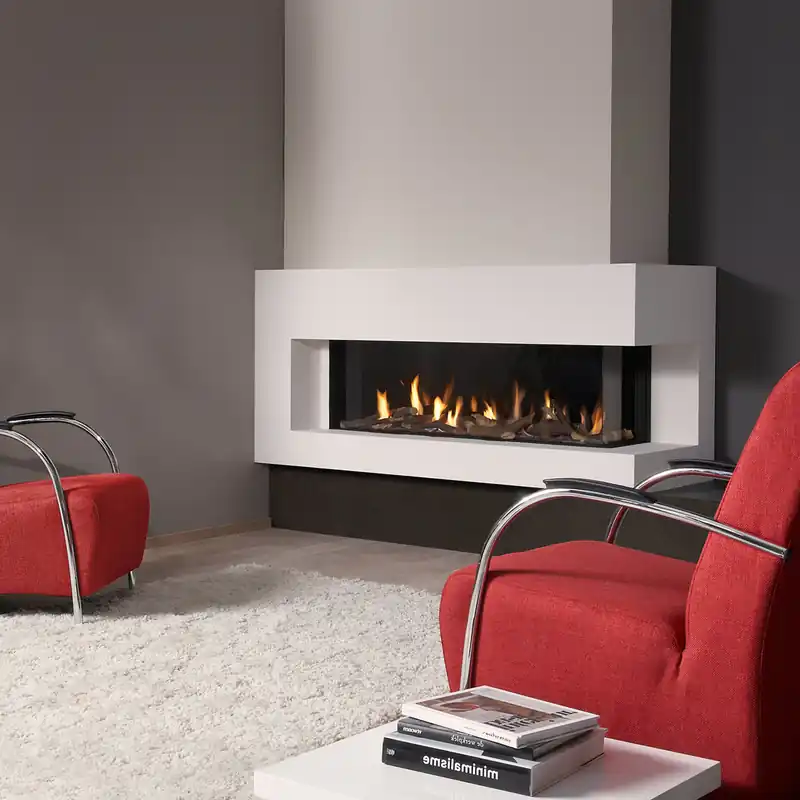 Spartherm DRU Metro 130XT/2 RCH Gas-Kamineinsatz G31 / Rechts / Schwarz / Clear View Sonderangebot