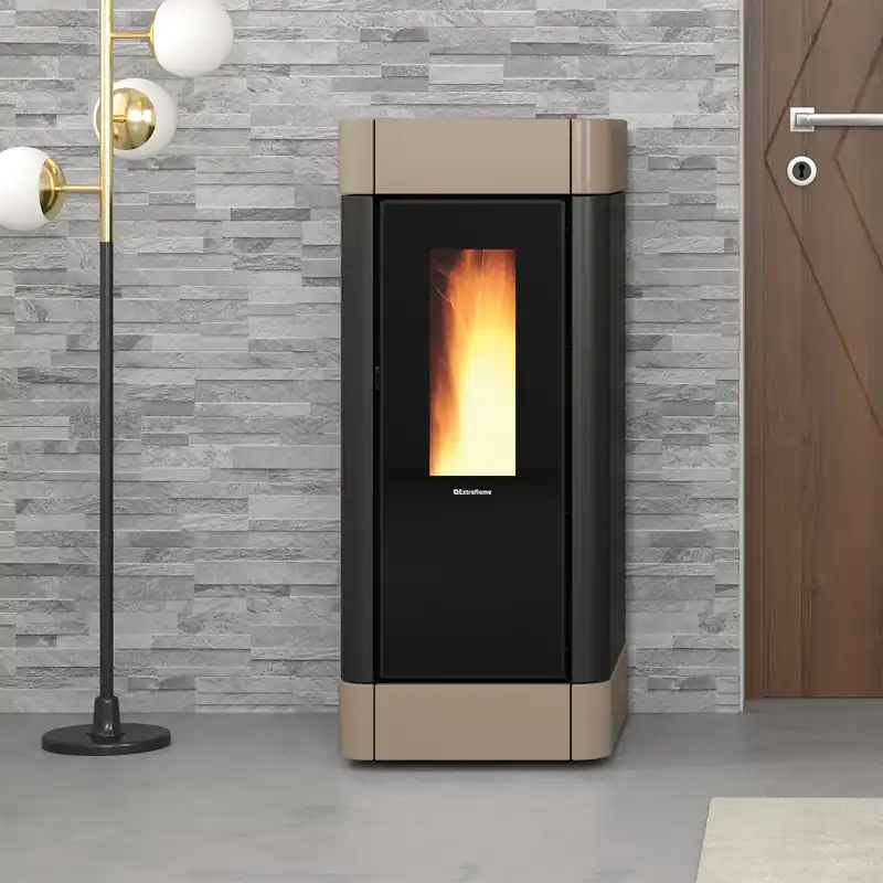 Extraflame Evolution Line Sinfony Pelletofen Stahl Glänzendes Tortora Finale Aktion
