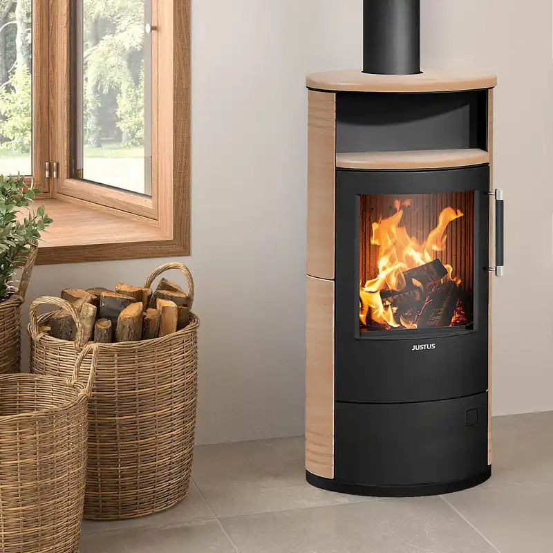 Sonderangebot Justus Island 5 2.0 Kaminofen Stahl Schwarz / Keramik Corretto