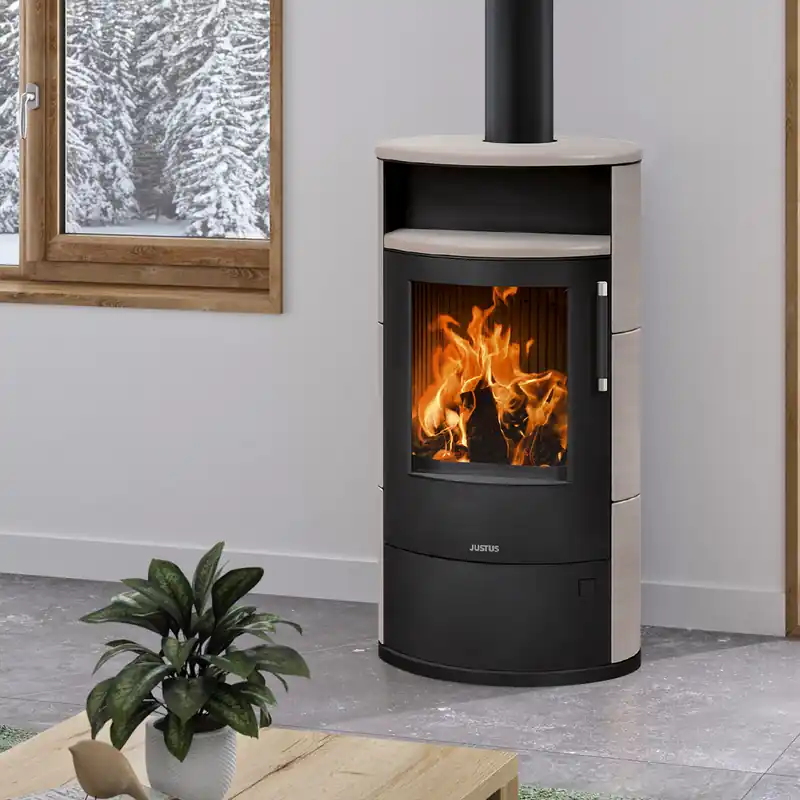 Expressversand Justus Island 7 2.0 Kaminofen Stahl Schwarz / Keramik Freddo