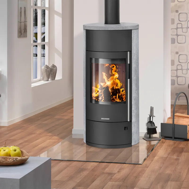 Zertifiziert Oranier Polar Neo Vantage W+ Kaminofen Stahl Schwarz / Speckstein