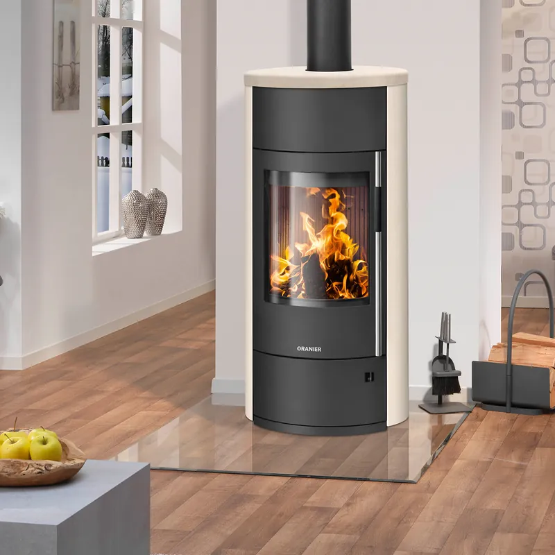 Expressversand Oranier Polar Neo Vantage W+ Kaminofen Stahl Schwarz / Kalkstein Cream