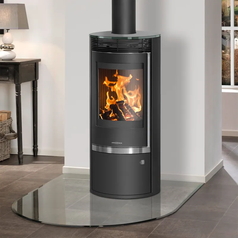 Oranier Rota Top 2.0 Kaminofen Stahl Schwarz mit Glas-Abdeckplatte Neue Ware