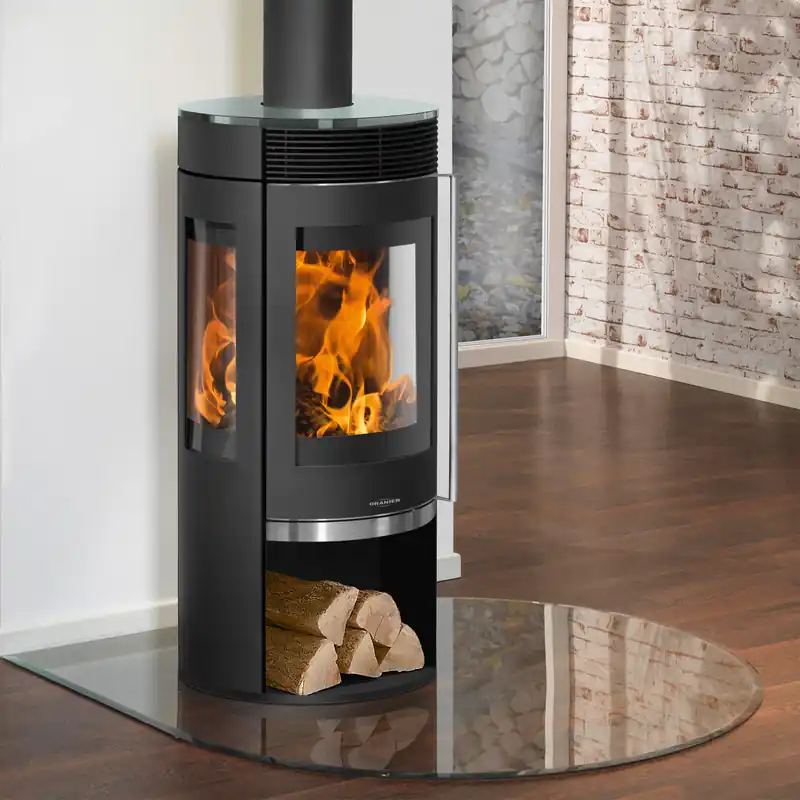 Bestseller Oranier Rota TRE 2.0 Kaminofen Stahl Schwarz mit Glas-Abdeckplatte
