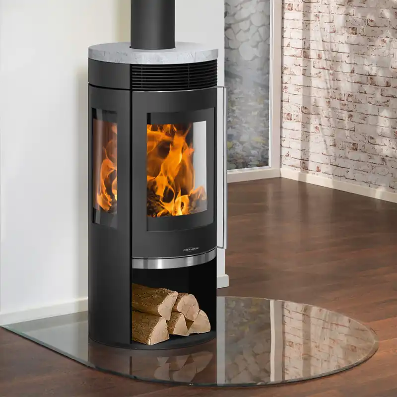 Oranier Rota TRE 2.0 Kaminofen Stahl Schwarz mit Speckstein-Abdeckplatte Must-Have