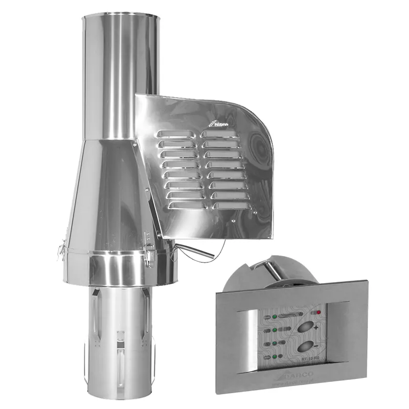 Rauchgasventilator GCK150 mit verlängertem Einschub vergrößernd + 12-Stufen-Regler Unterputz, Edelstahl Beliebt