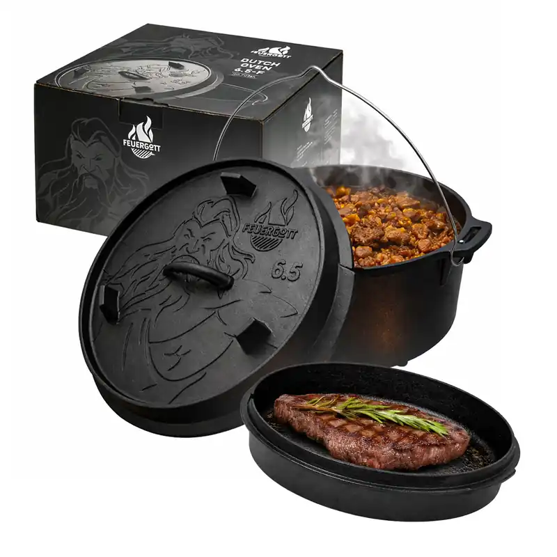 FEUERGOTT Dutch Oven 6,5 l mit Füßen Top-Angebot