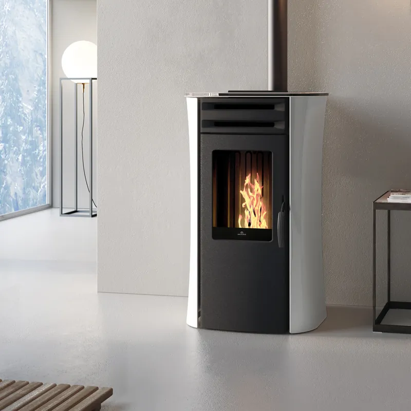 Edilkamin Dania Air Tight Plus Pelletofen Stahl Schwarz / Glas Weiß Heißes Angebot