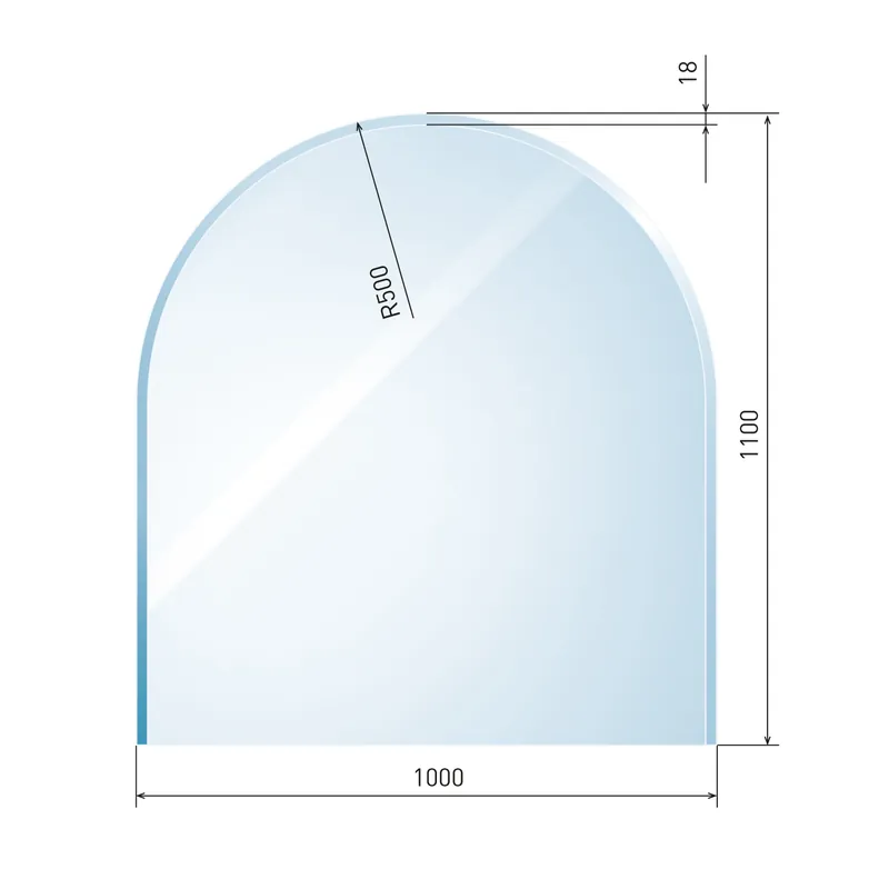 Preisknaller Raik Kamin Glasplatte Zunge 3 inkl. Facette
