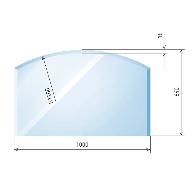 Knallerangebot Raik Kamin Glasplatte Zunge flach 3 inkl. Facette