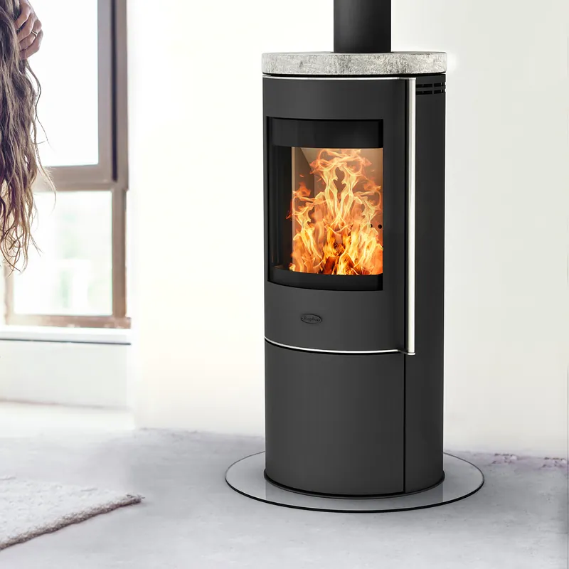 Direkt Vom Hersteller Fireplace Elite Toronto Kaminofen Stahl Schwarz mit Abdeckplatte Speckstein