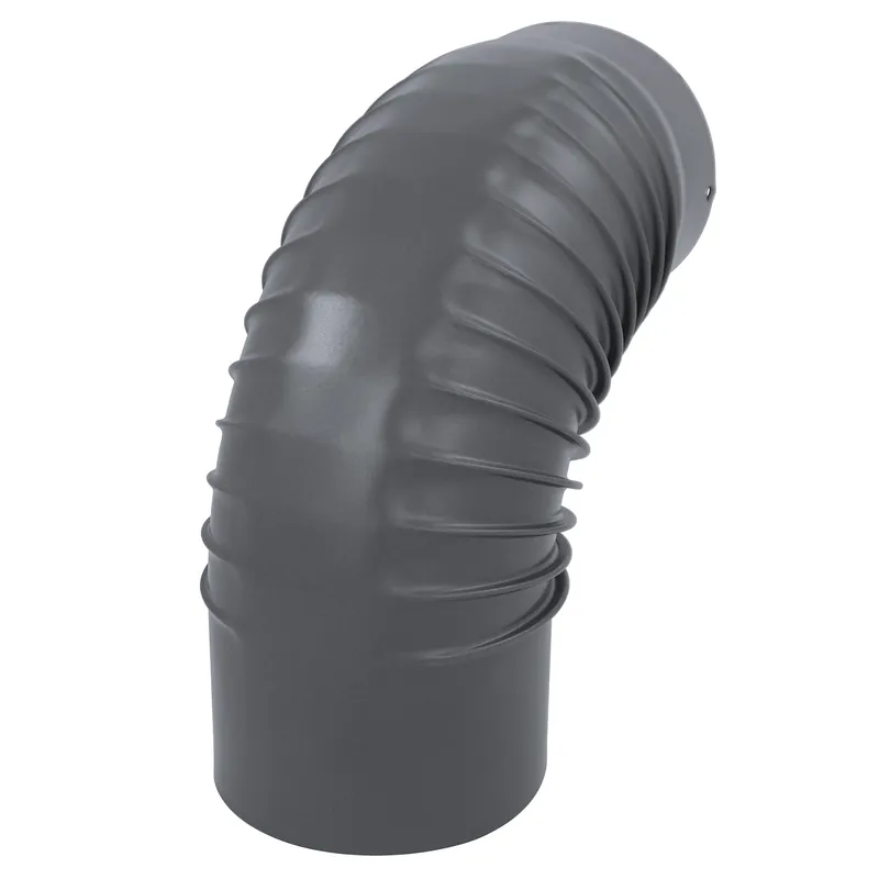 Preiswert Raik Rauchrohrbogen / Ofenrohrbogen Emaille 150mm - 90° Bogen gerippt Grau