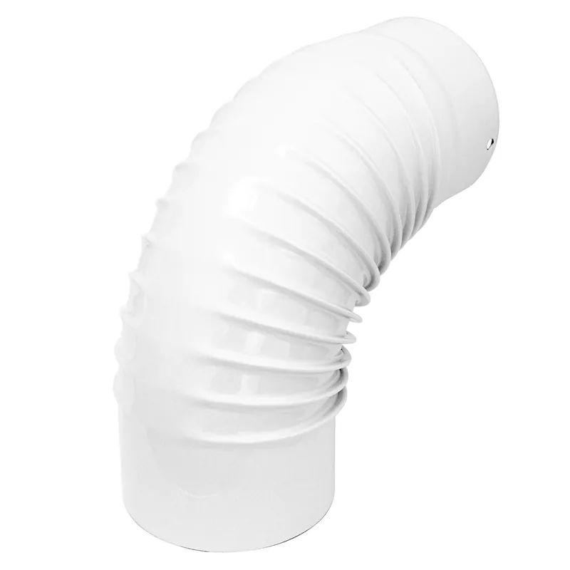 Neuheit Raik Rauchrohrbogen / Ofenrohrbogen Emaille 130mm - 90° Bogen gerippt Weiß