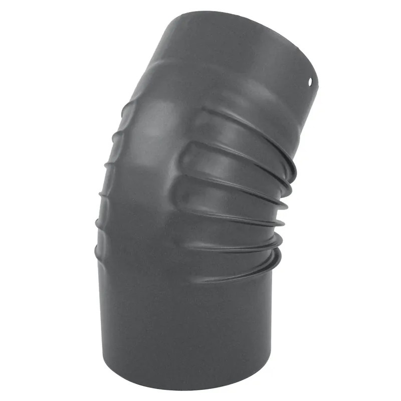 Raik Rauchrohrbogen / Ofenrohrbogen Emaille 150mm - 45° Bogen gerippt Grau Sichere Zahlung