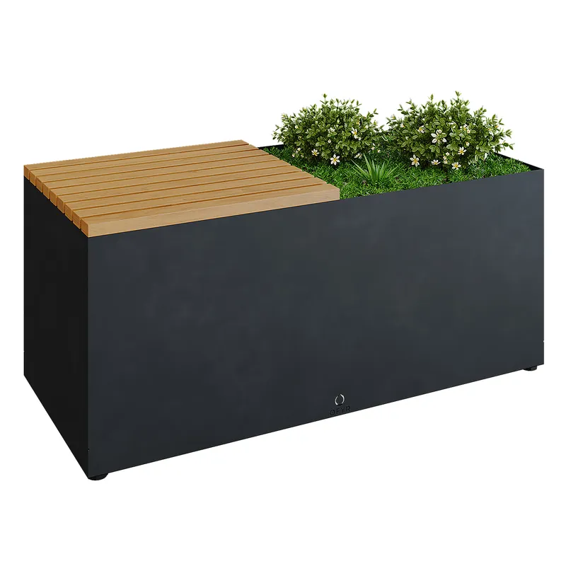 OFYR Gartenbank Black mit Pflanzenschale Top-Seller