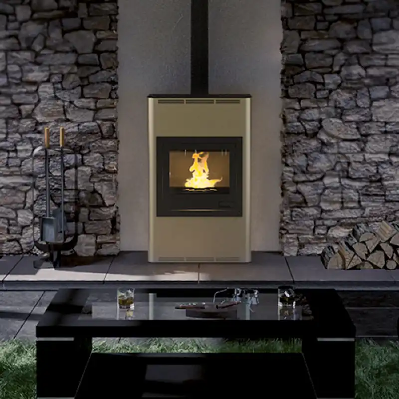 Neuheit Aquaflam 25 Basic Wasserführender Kaminofen Creme
