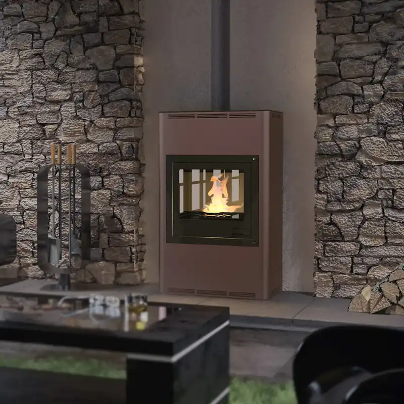 Direktkauf Aquaflam 25 Basic Wasserführender Kaminofen Brown