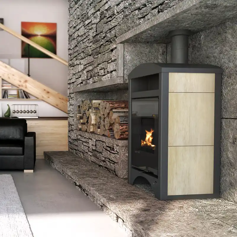 Aquaflam Vario Barma Manual Wasserführender Kaminofen White Oak 11/7 kW Abverkauf