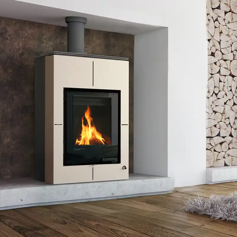 Aquaflam Vario Saporo Basic Wasserführender Kaminofen Creme 11/5 kW Direkt Vom Hersteller