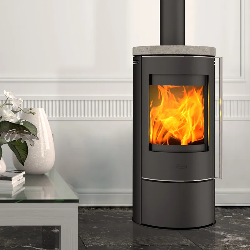 Fireplace Rondale Kaminofen Stahl Schwarz Topplatte Speckstein Günstig