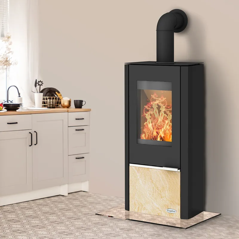 Fireplace Kingstone Kaminofen Stahl mit Sandsteineinsatz Markenware